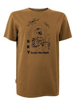 Футболка койот с коротким рукавом с принтом SKY is not the limit (кулир) шелкография р. 3XL 000044443 фото