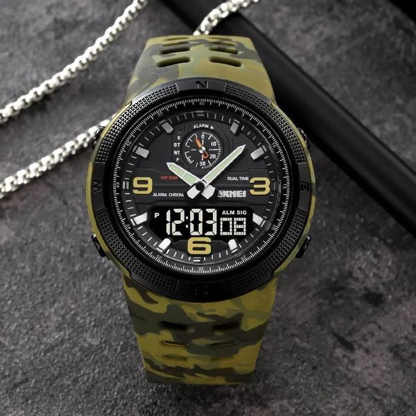 Часы военные Skmei 1655CMGNBK Camo Green-Black 000057839 фото