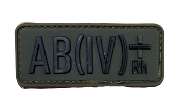 Шеврон плашка Tactic4Profi гумовий Група крові AB (IV) Rh- хакі (6*2.5) 000014327 фото