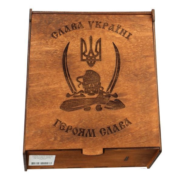 Набор подарочный военный 4 Profi в коробке с грав. Welcome to Ukraine наклейка (Фляга 10OZ+ 6 рюмок) (ткань) 000038466 фото