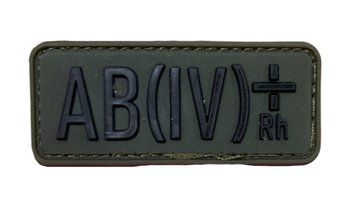 Шеврон плашка Tactic4Profi гумовий Група крові AB (IV) Rh+ хакі (6*2.5) 000014326 фото