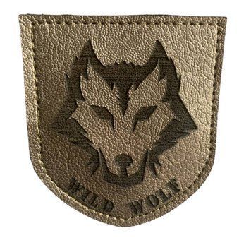 Шеврон щиток Tactic4Profi шкіряний Wild Wolf морда сірий фон (8*7) 000015530 фото