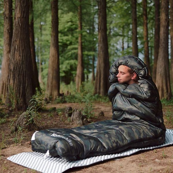 Спальний мішок з капюшоном Naturehike M320 CNK2350WS023, зелений камуфляж, правий 000050248 фото