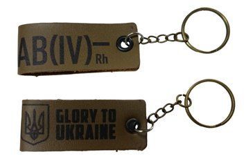 Брелок кожаный AB(IV) Rh-койот, принт (минус) 000018122 фото