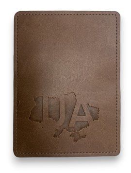 Обложка ID - 1 экокожа Vivella UA на карте коричневый тиснение 000027695 фото