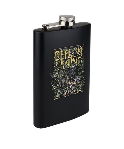 ФлягаТМ 4Profi чорна нержавіюча з УФ друком чорна серія №102 9OZ 255 мл 000041530 фото