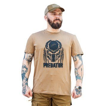 Футболка койот с коротким рукавом с принтом PREDATOR (кулир) шелкография р. M 000030917 фото