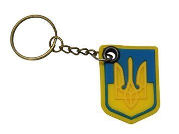 Брелок гумовий щиток Герб України ж-б mini (4*3) з кільцем 000017933 фото