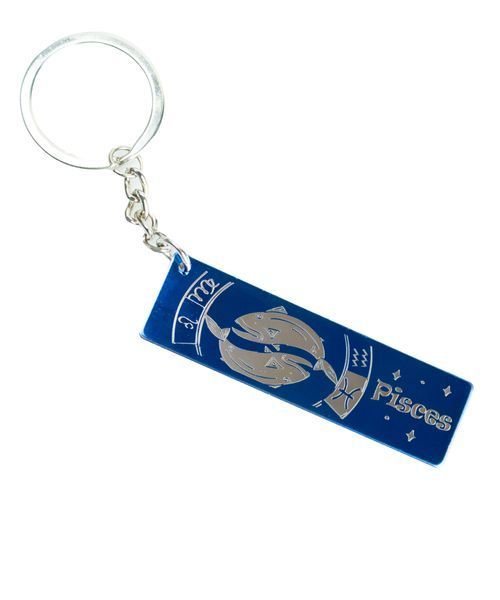Брелок металевий з гравіюванням Знаки зодіаку двосторонній "Pisces" р. 7*2 см 000051611 фото