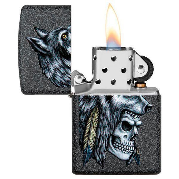 Запальничка ZIPPO Wolf Skull Feather Design 000035594 фото