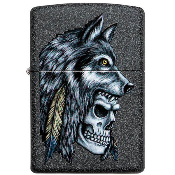 Запальничка ZIPPO Wolf Skull Feather Design 000035594 фото