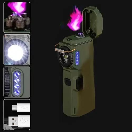 Фонарь MULTIFUNCTIONAL D51-SMD green, Li-Ion аккумулятора, индикация заряда, зажигалка, ЗУ Type-C 000041714 фото