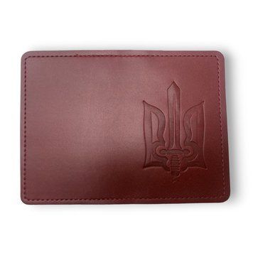 Обкладинка ID - 1 екошкіра Vivella Тризуб меч бордо тиснення 000027946 фото