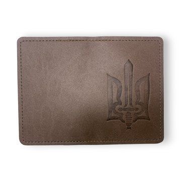 Обкладинка ID - 1 екошкіра Vivella Тризуб меч капучіно тиснення 000027943 фото