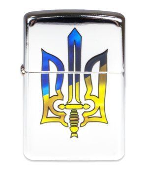 Зажигалка бензиновая с наклейкой Трезуб меч №HL0873A 000025791 фото