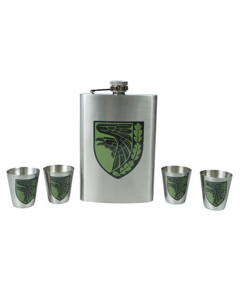 Набор подарочный военный "Шеврон 93 бригада" (Фляга9 OZ+4 рюмки, лейка) 000052967 фото