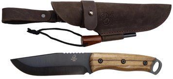 Ніж Bushcraft з вуглецевої сталі з ферострижнем і шкіряним футляром BSH4_F Dusk 000049722 фото