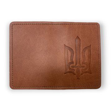 Обкладинка ID - 1 екошкіра Vivella Тризуб меч теракот тиснення 000027945 фото