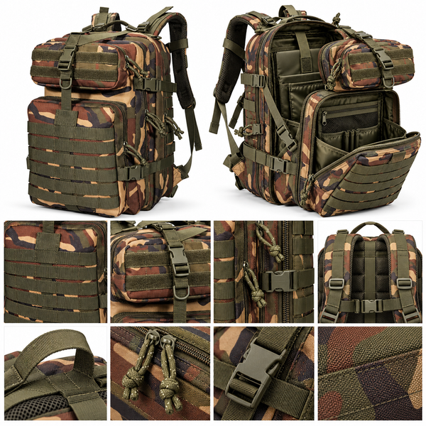 Рюкзак тактический штурмовой полиэстер ПВХ Мультикам Woodland Camo BK-2265 000055805 фото
