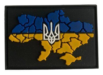 Шеврон Tactic4Profi резиновый Карта Украины белый Трезуб ж-б фон mini (5*3.5) 000012968 фото