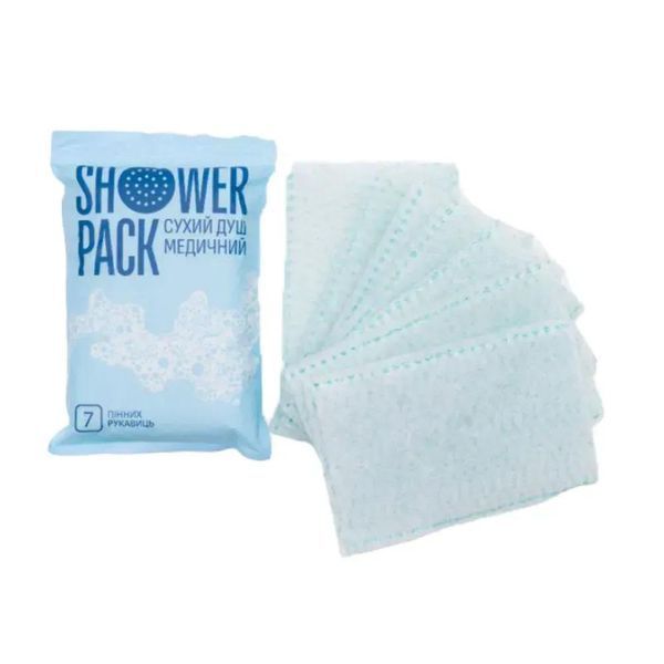 Душ Сухой медицинский Shower Pack (7 пенных перчаток) 000011622 фото