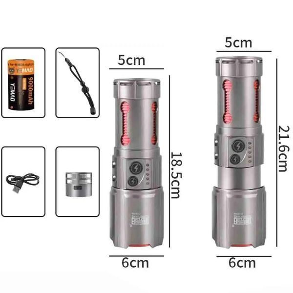 Фонарь YEMAO YM-G530 TG 30W, 1x40700, Power Bank, ЗУ Type-C, zoom, защита от комаров 000055330 фото