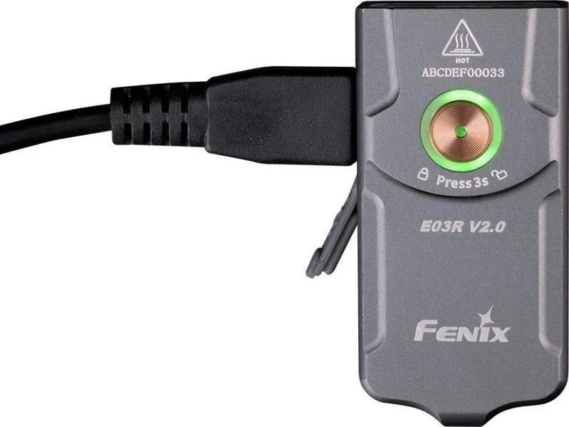 Фонарь наключный Fenix E03R V2.0, серый 000043849 фото