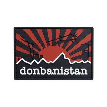 Шеврон гумовий DONBANISTAN червоний прямокутний 000056460 фото