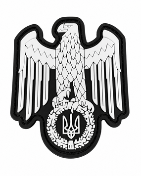Шеврон гумовий Орел вертикальний чорний тризуб 000058793 фото