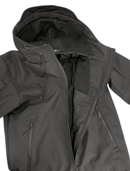 Куртка Tactic4Profi софтшел чорна з підкладкою фліс 000019354 фото
