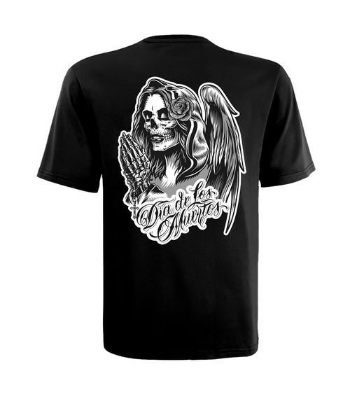 Футболка унисекс черная с коротким рукавом с принтом "Angel" (DTG) р. 3XL 000053165 фото