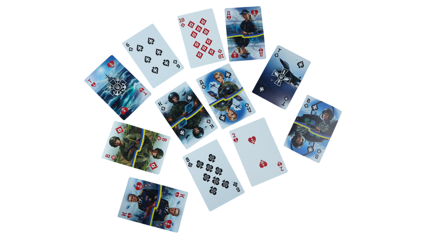 Игральные карты пластиковые "Колода ВСУ" 0,5 мм 54 шт, 9&times;7 см 000053079 фото