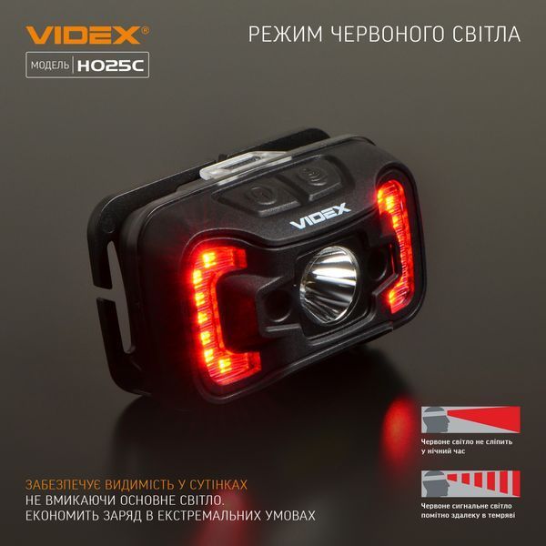 Налобний світлодіодний ліхтарик VIDEX VLF-H025C 310Lm 5000K 000057208 фото