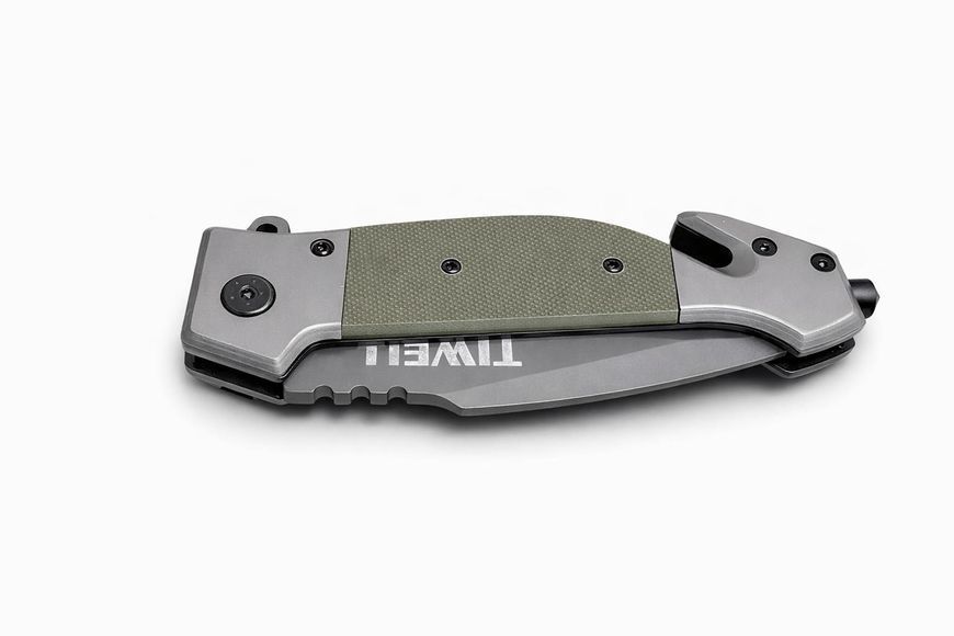 Ніж складаний DA167GN зелений + стропоріз з лого Tiwell 000055376 фото