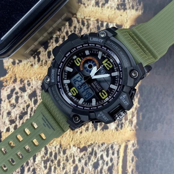 Наручний годинникз комбінованою індикацією Skmei 1283 Black Military 000051384 фото