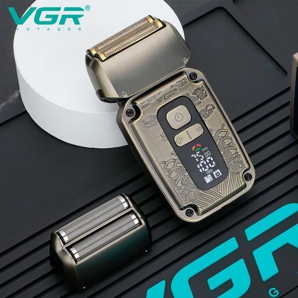 Электробритва VGR V-337 шейвер двойное лезвие 2 насадки триммер LED display 000048308 фото