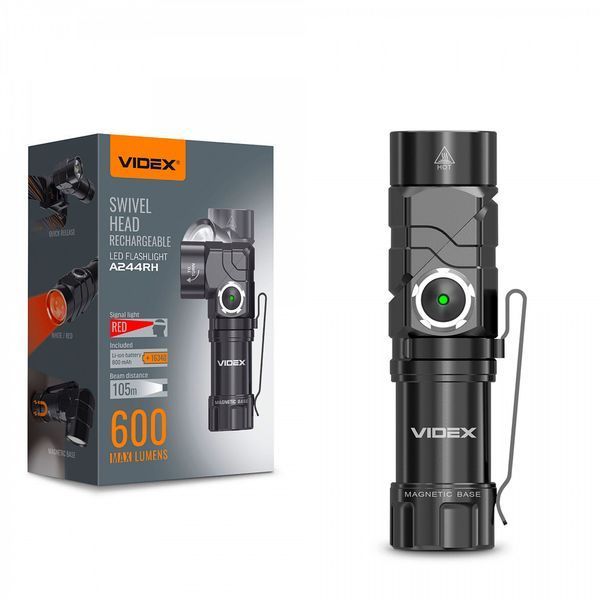 Портативный светодиодный фонарик VIDEX VLF-A244RH 600Lm 5000K 000057220 фото